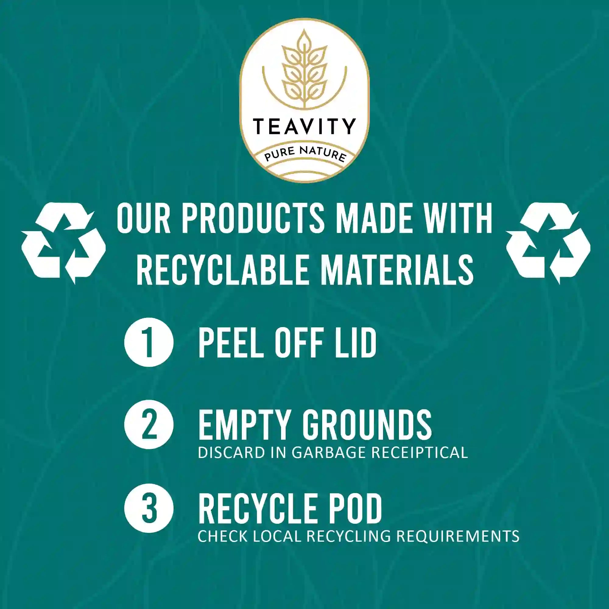 Teavity Organic Tea made with recyclable materials